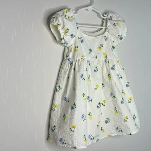 Janie And Jack The Posy Perfect Dress White Floral Seersucker Spring 2T - Picture 6 of 13